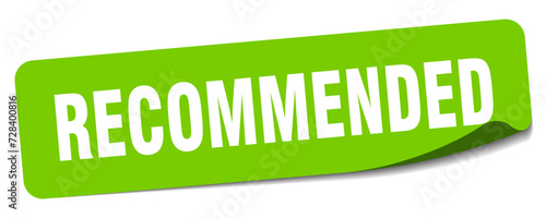 recommended sticker. recommended label