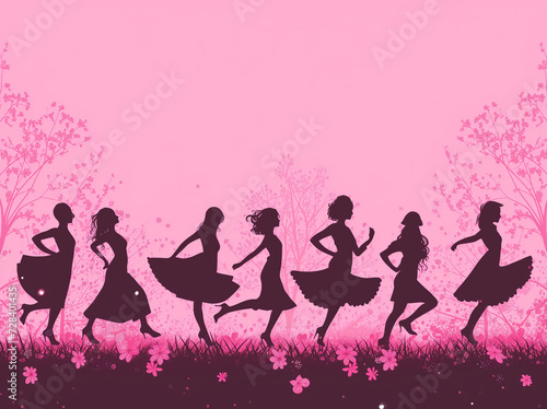 Honoring women's empowerment with silhouette wishes on International Women's Day photo