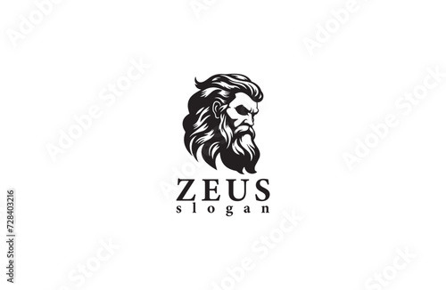 Zeus head logo design vector illustration