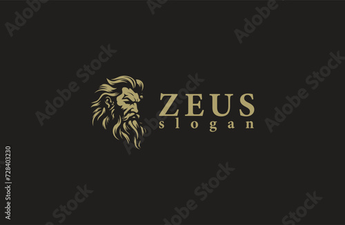 Zeus head logo design vector illustration