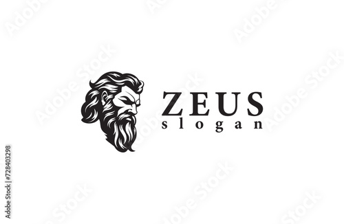 Zeus head logo design vector illustration