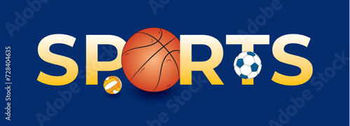 sports word and balls design
