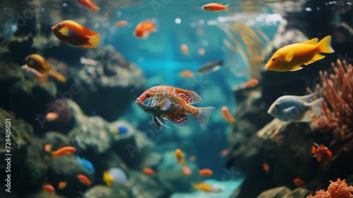 fish in the aquarium. photo