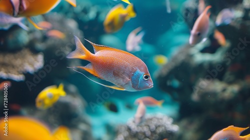 fish in the aquarium. © Yahor Shylau 