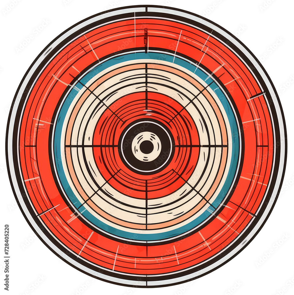 Shooting target sticker with colored circles
Shooting target sticker with colored circles