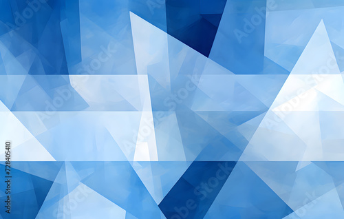 Abstract Geometric Blue Triangles.