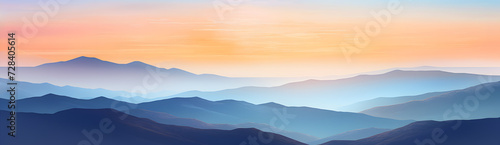 Sunrise Mountain Layers Illustration. © Mihai Zaharia