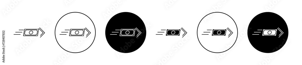 Fast Pay Vector Illustration Set. Quick Remittance Sign in Suitable for ...