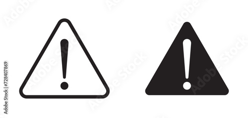 Attention Vector Illustration Set. Safety Notice Sign in Suitable for Apps and Websites UI Design Style. photo