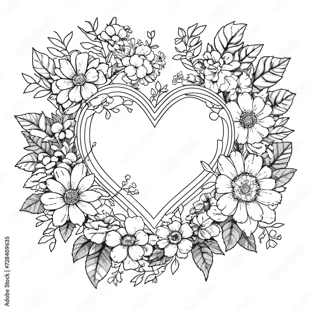 heart with flowers heart with flowers