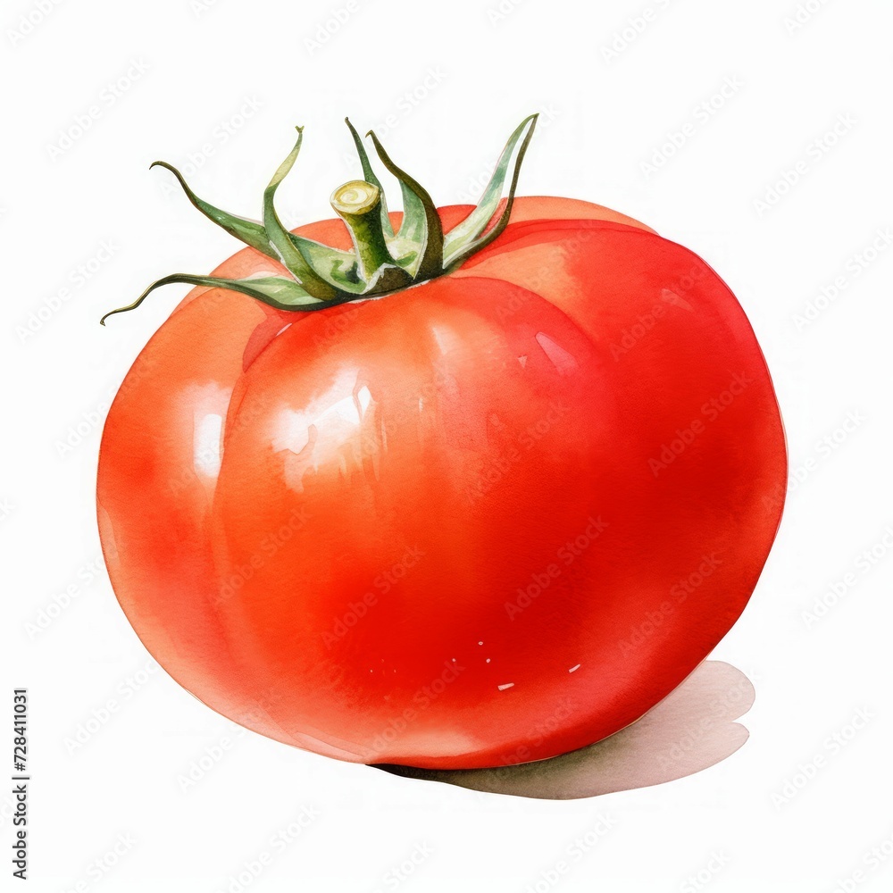 tomato watercolor red