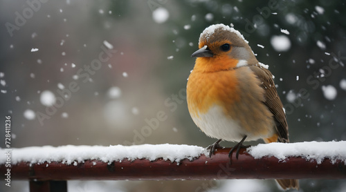 Beautiful bird in the snow 