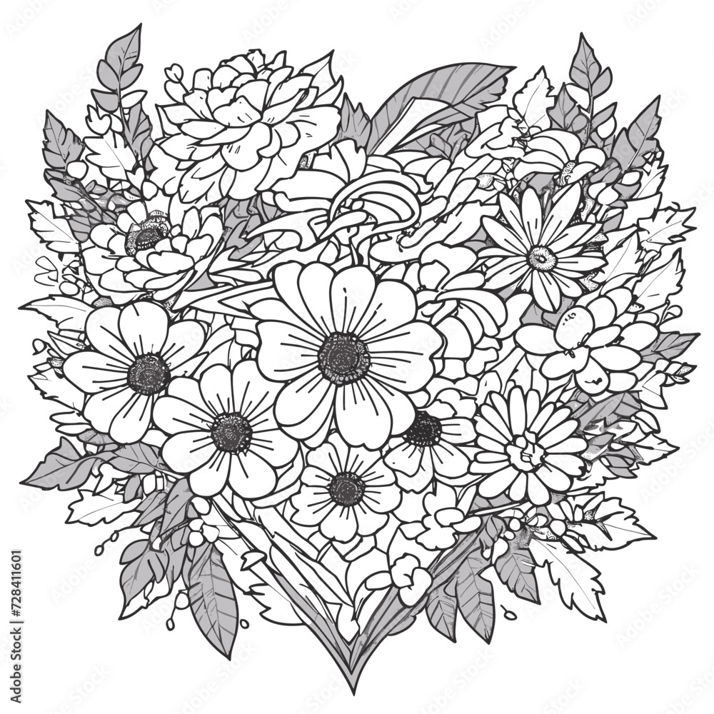 Fototapeta premium floral heart pattern