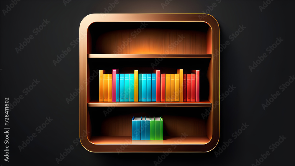 bookshelf with books isolated on a black background bookshelf with books isolated on a black background