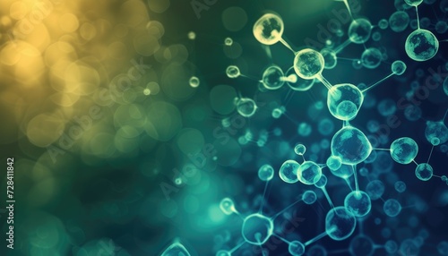 Abstract green molecules background, chemical compounds for pharmacy or medicine theme backdrop