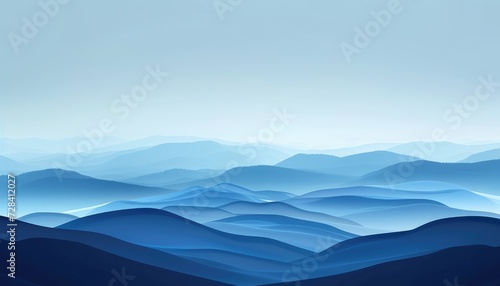 Abstract light blue mountains landscape 