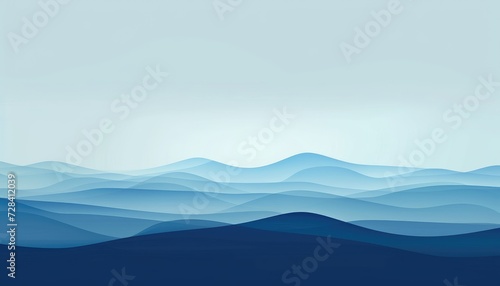 Abstract light blue mountains landscape 