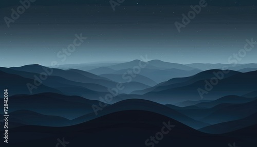 Abstract dark blue night mountains landscape  © Prometheus 