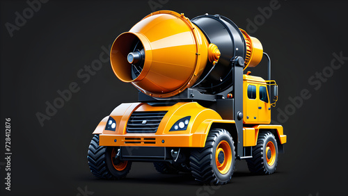 cement mixer icon vector clipart isolated on a black background. construction truck © Udayakumar