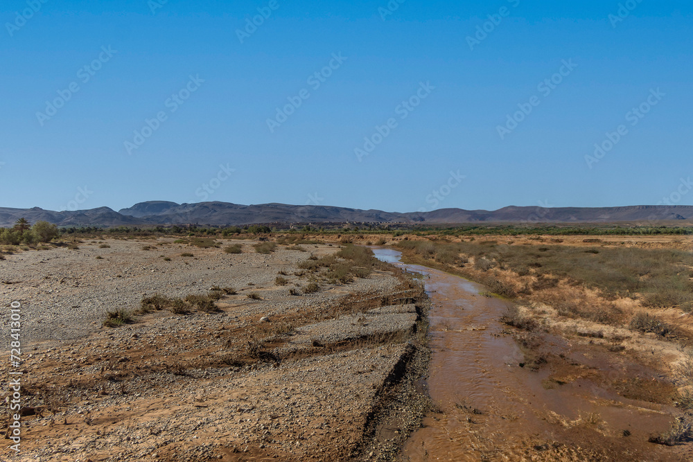 Asif Mellah River in Ait-Ben-Haddou, Ouarzazate Province, Souss-Massa-Draa, Morocco, Africa.