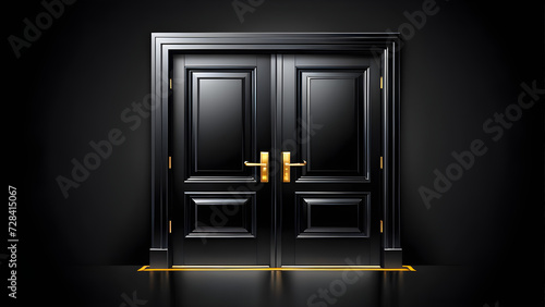 door installation 3d icon vector clipart isolated on a black background