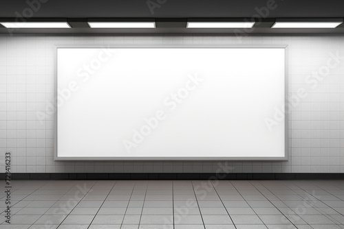 blank white billboard mockup in the metro station generative by ai © Kainash