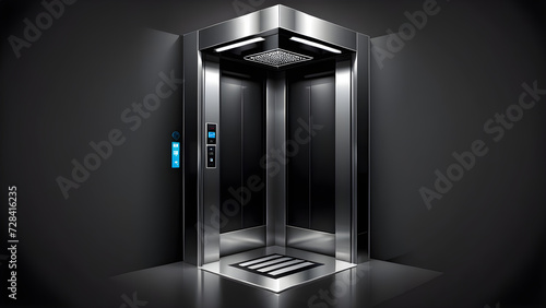 elevator 3d icon clipart isolated on a black background