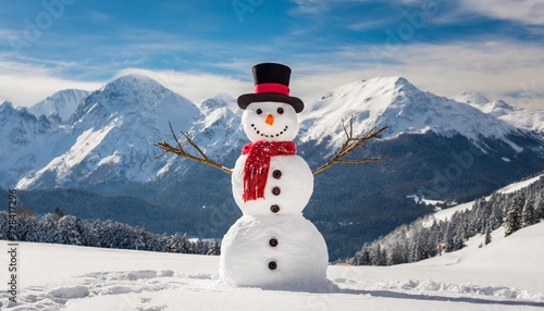 snowman on snow © Debbie
