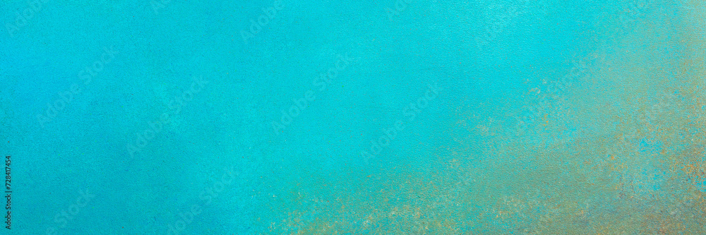 Emerald green and rusty texture background, abstract backdrop for design, top view, copy space, banner