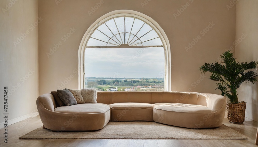 minimalist home interior design of modern living room curved sofa ...