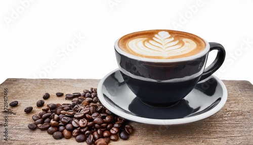 hot coffee cappuccino in ceramic cup isolated on white background clipping path included