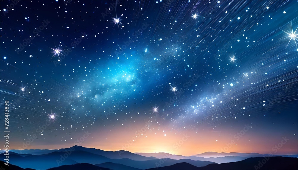 Fototapeta premium detailed realistic night starry blue sky cosmos concept galaxy explosion stars in space abstract astronomy beauty pattern congratulations or invitation background vector illustration