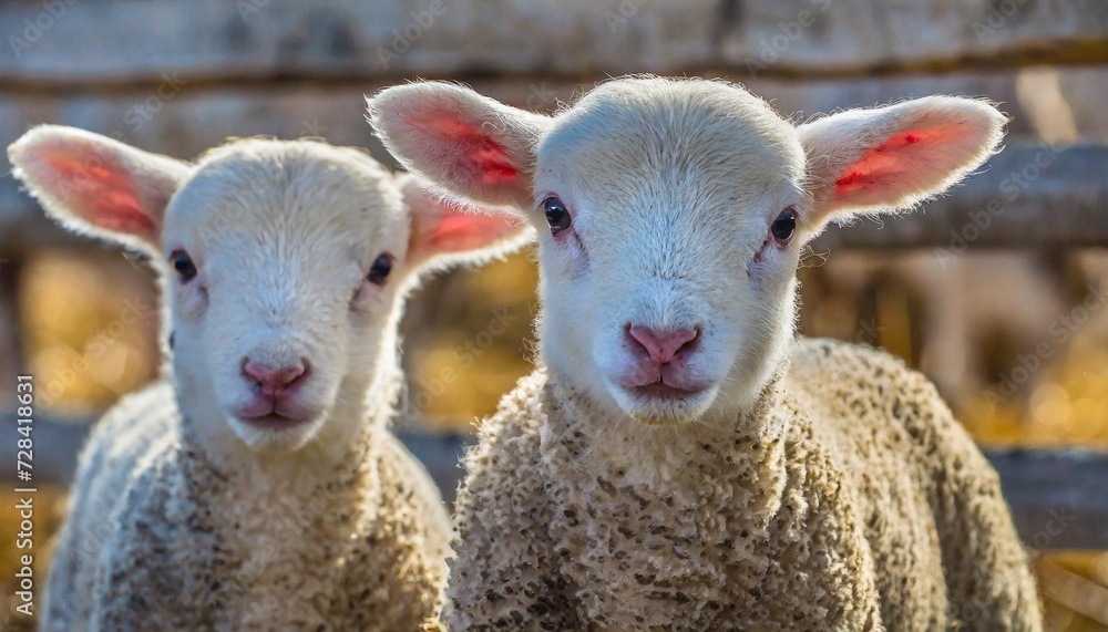 cute lambs on a farm close up cute lambs on a farm close up