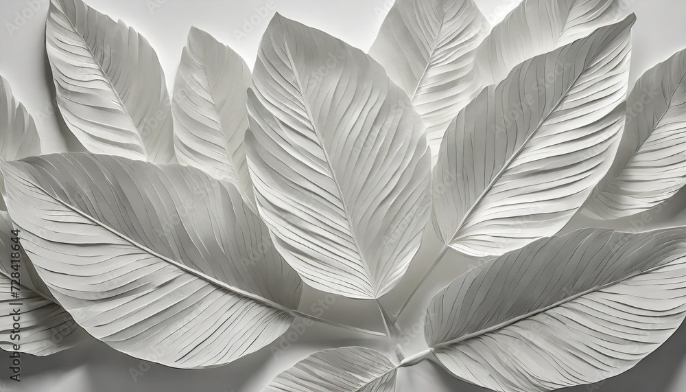 white paper leaves on white background 3d rendering computer digital drawing white paper leaves on white background 3d rendering computer digital drawing