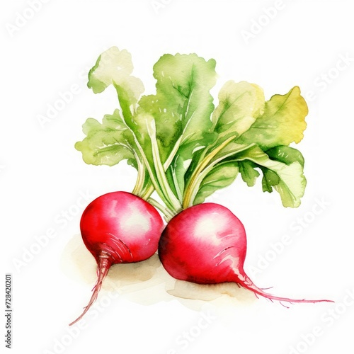 watercolor radish 