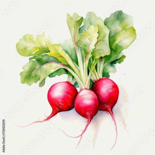 watercolor radish 