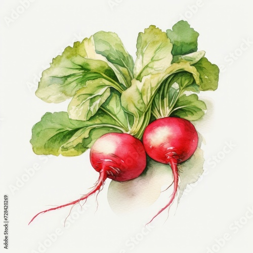 watercolor radish 