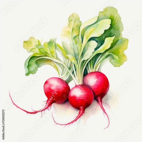 watercolor radish 