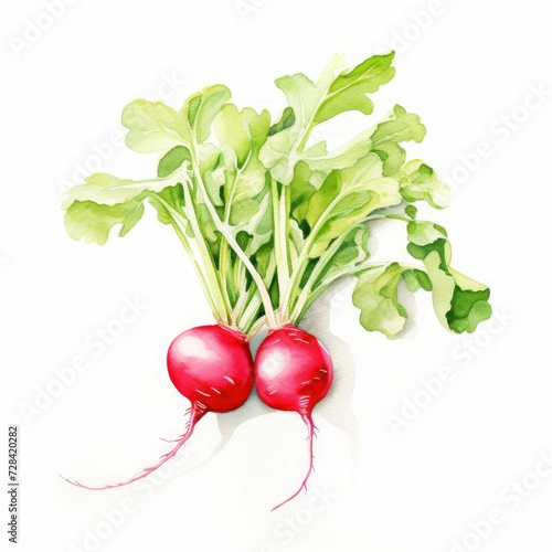 watercolor radish 