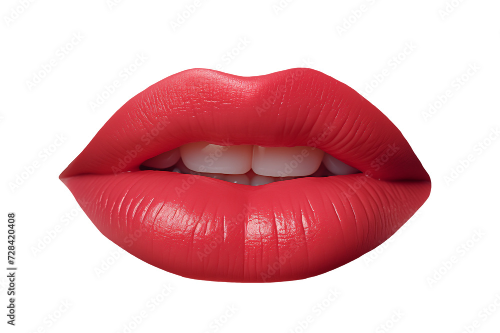 Red lips on transparent background Red lips on transparent background