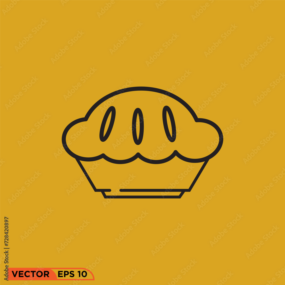 Pie icon design vector graphic of template, sign and symbol, line style Pie icon design vector graphic of template, sign and symbol, line style
