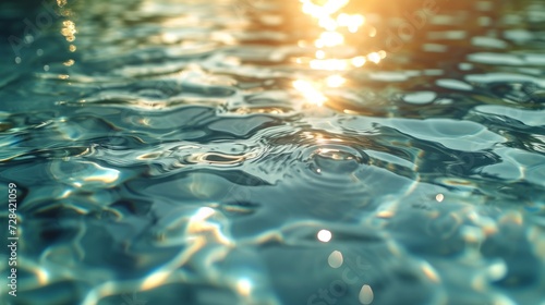 Sunlight dances on a water surface creating ripples and reflections in a serene setting photo