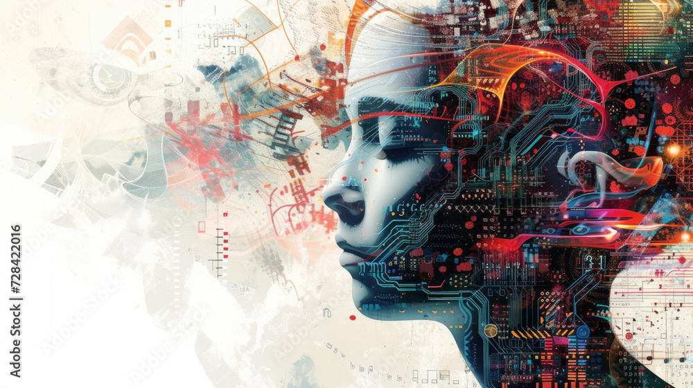 Experience the future of creativity through AI: digital paintings and compositions highlighted by technology's innovative patterns and waveforms. Experience the future of creativity through AI: digital paintings and compositions highlighted by technology's innovative patterns and waveforms.