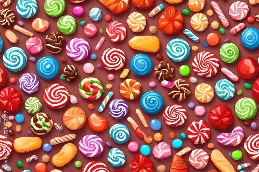 Naklejka premium some different candies gainst different background. 
