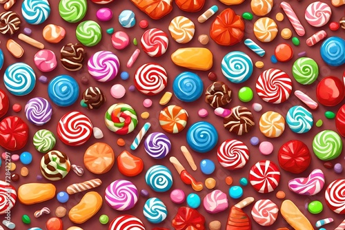some different candies gainst different background.  photo