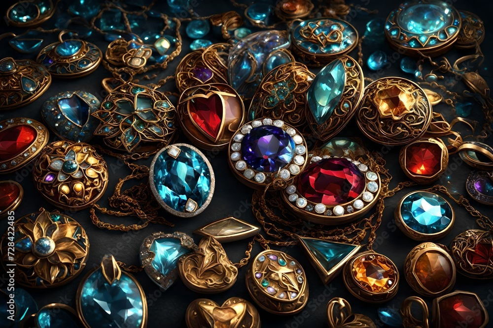 Glittering jewels as tokens of love. Glittering jewels as tokens of love.