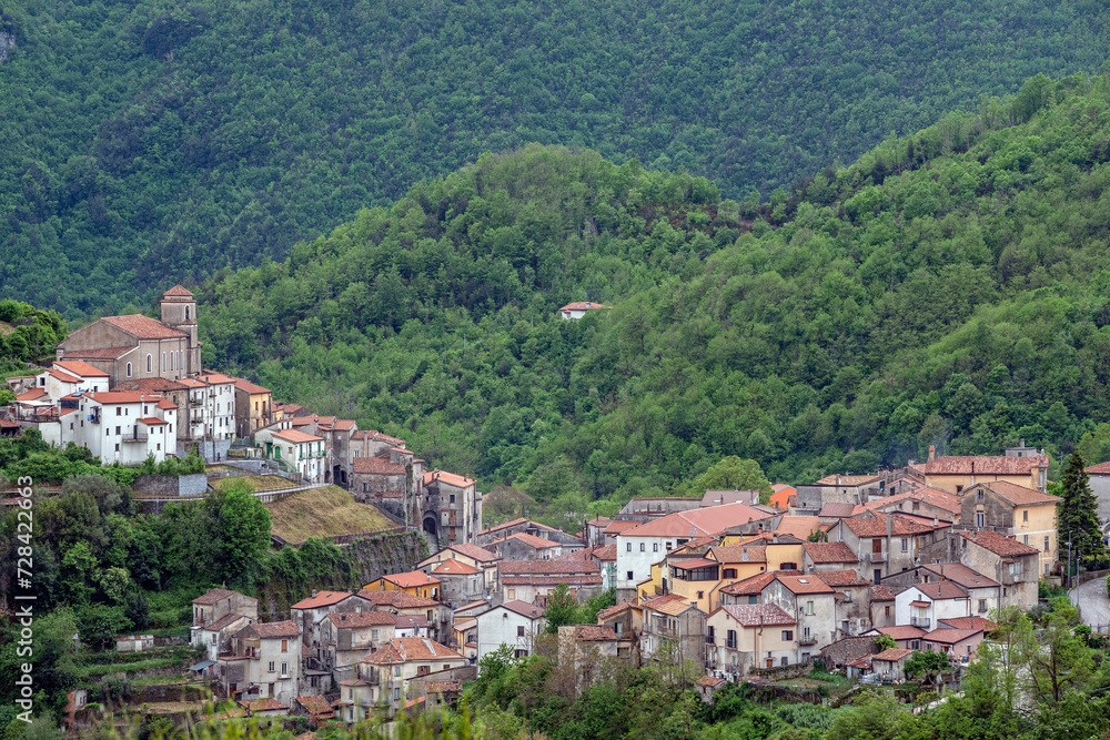 Lagonegro, Potenza district, Basilicata, Italy, Lucanian Apennines-Val d'Agri-Lagonegrese National Park, view of the historic centre