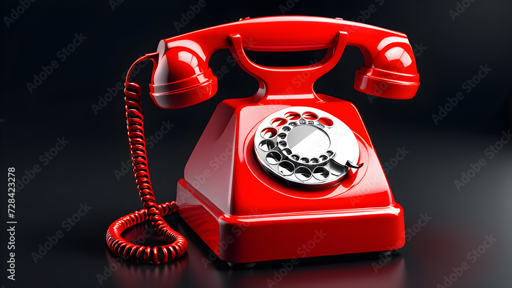 old red telephone isolated on black background old red telephone isolated on black background