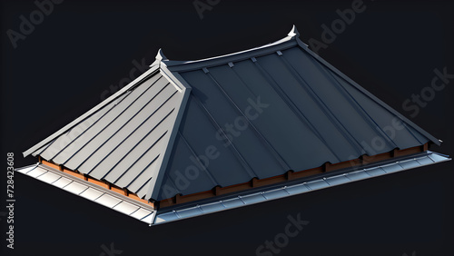  roof 3d on a black background 