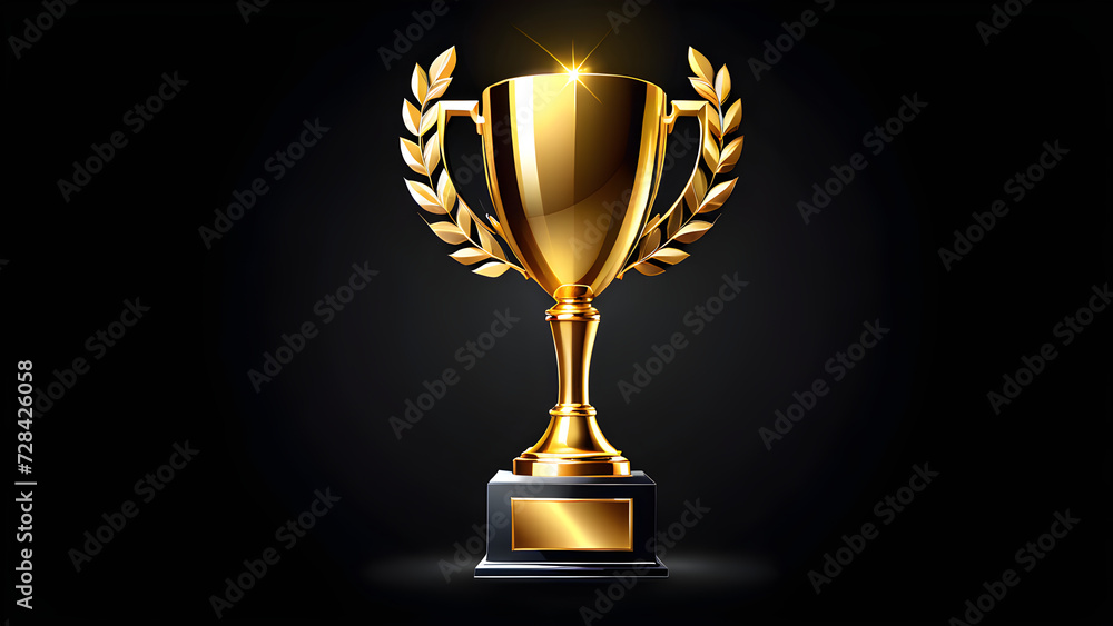 golden trophy for achievements icon vector clipart isolated on a black background. gold trophy cup golden trophy for achievements icon vector clipart isolated on a black background. gold trophy cup